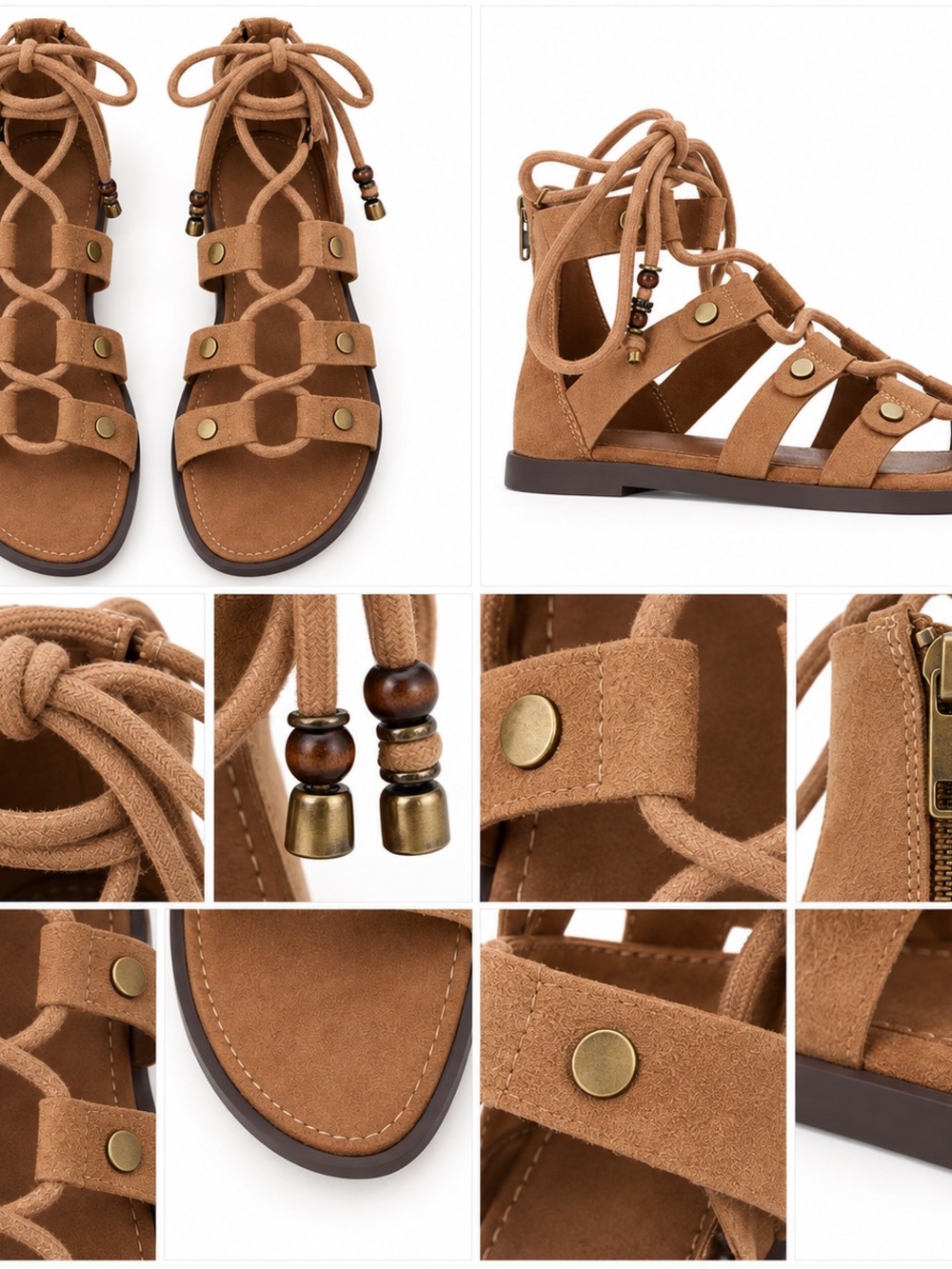 Women’s Lace-Up Gladiator Sandals - Tan